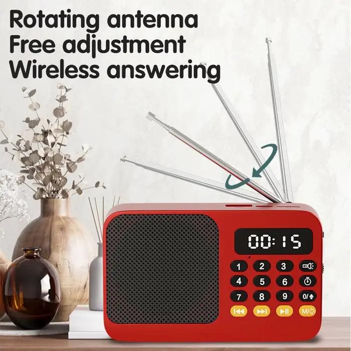 Bluetooth 5.0 FM Radio haut-parleur Portable avec lumière LED Support enregistrement carte TF USB Play