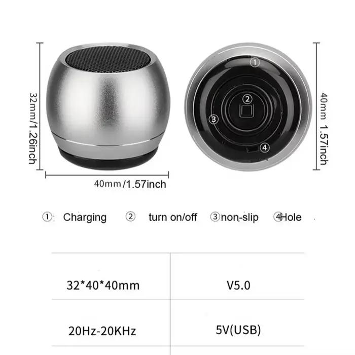 Haut-parleur Bluetooth portable intelligent en métal pour musique haute qualité à la maison et en extérieur