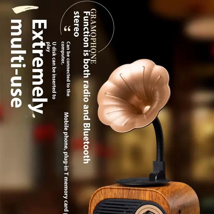 Haut-parleur Bluetooth rétro en bois