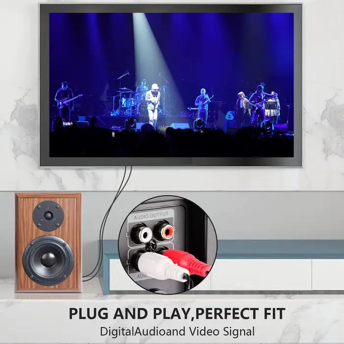Câble audio 2RCA vers 2RCA double connecteur Lotus rouge et blanc pour lecteur MP3 DVD CD TV radio amplificateur haut-parleur connexion audio robuste高品质音频双莲花头 RCA线连接器莲花插头音频线音频线高品质音频线