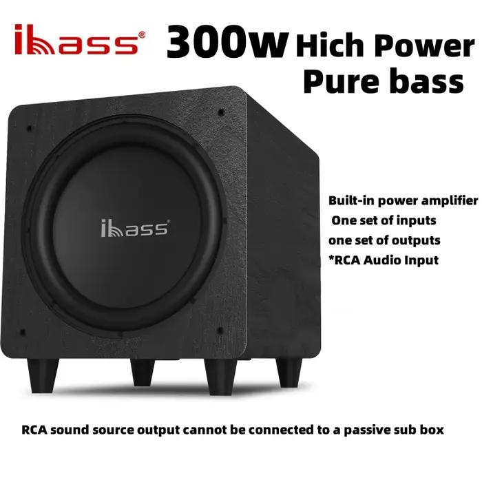 Ibass 10 pouces 300W caisson de basses actif haute puissance sans fil Bluetooth home cinéma ordinateur portable transmission numérique haut-parleur TV
