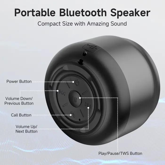 Enceinte Bluetooth portable sans fil V5.3 avec son stéréo puissant et lumières RGB pour soirées, randonnées et espaces de vie