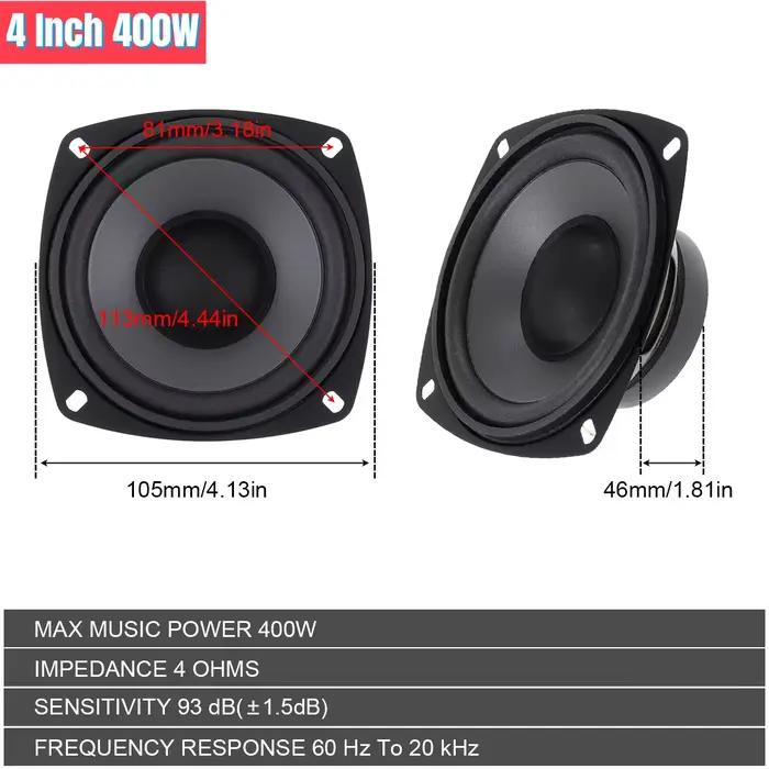 1 pièce 4/5/6.5 pouces 400W 500W 600W 2 voies voiture HiFi haut-parleur Coaxial porte de véhicule Audio musique stéréo gamme complète haut-parleurs de fréquence