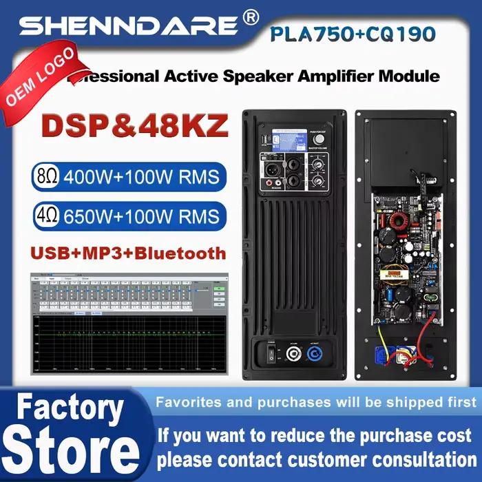 Module amplificateur de haut-parleur actif shennDare PLA750+CQ190 avec DSP 400W+100W 2 canaux DJ Subwoofer
