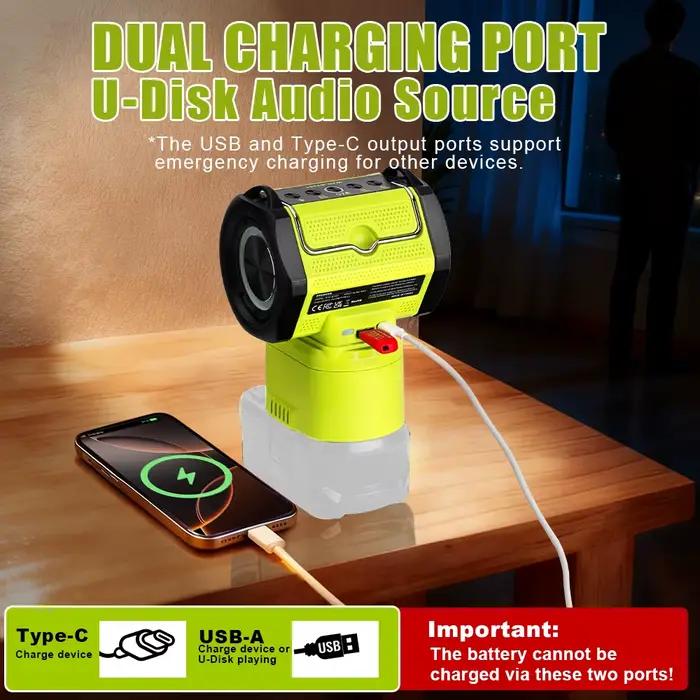 Haut-parleur Bluetooth pour batterie Ryobi 18V ONE+