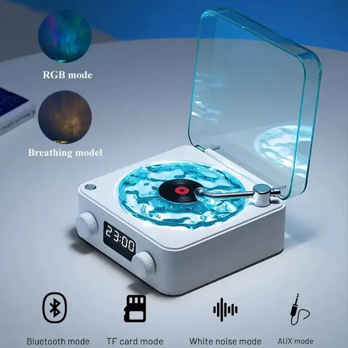 Enceinte Bluetooth Vintage Portable à Bruit Blanc, Lecteur de Musique Multifonctionnel avec Modes Sonores Apaisants et Lumière RGB pour Maison Occasions Spéciales