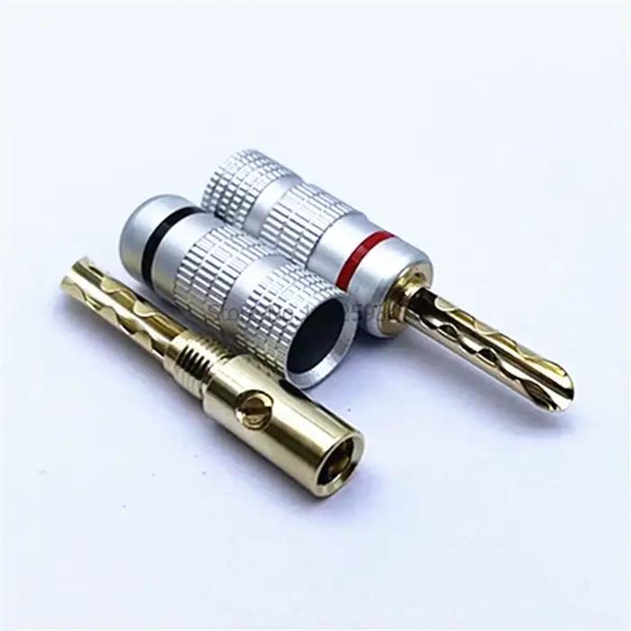 20 pièces/10 paires fiche banane 24K plaqué or cuivre BFA 4mm connecteur