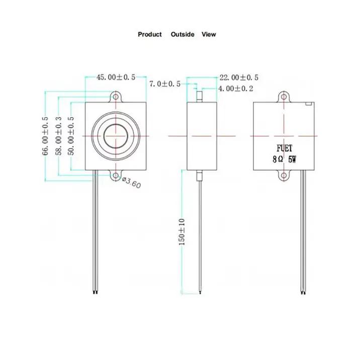 Haut-parleur mono fermé 5045 4R 5W compact pour système audio maison intelligente projet électronique DIY robot sortie vocale