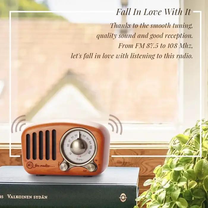 Magasin UNUS J-919 Vintage Mini Radio Rétro vieux classique Haut-Parleur Bluetooth Portable FM