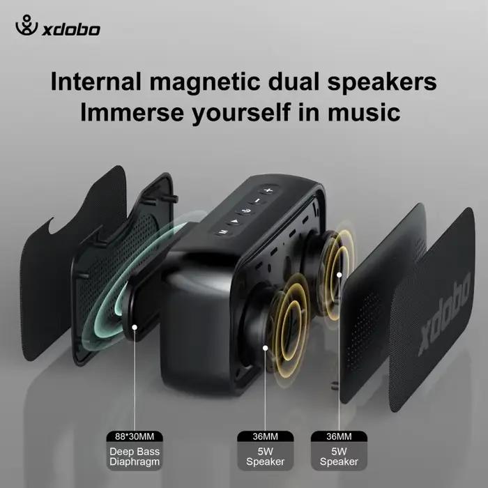 Enceinte Bluetooth portable XDOBO LUXE MiNi pour l'extérieur avec des effets sonores puissants prenant en charge la