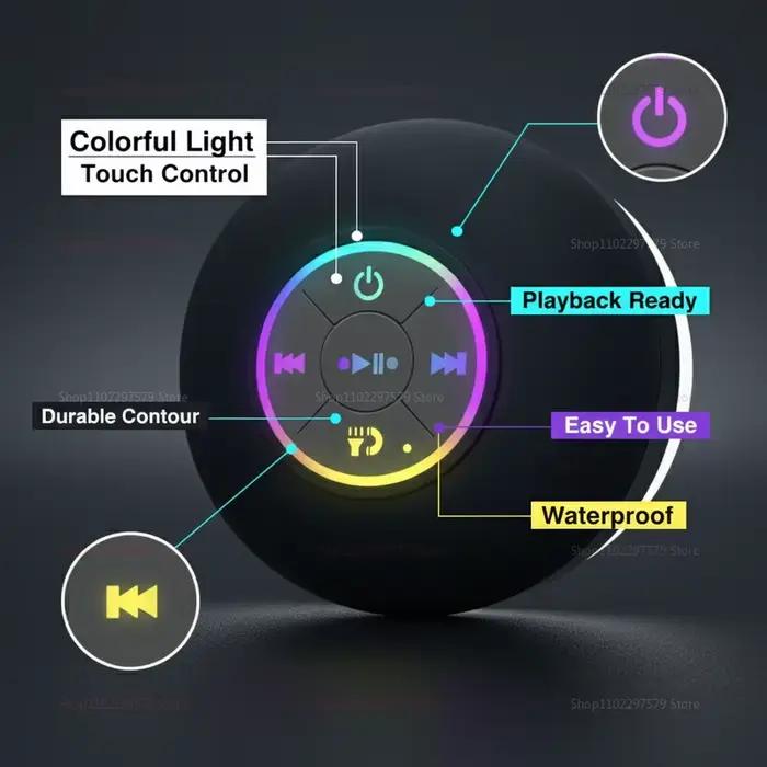 Mini haut-parleur Bluetooth sans fil étanche pour douche