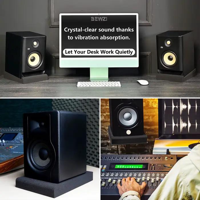 Coussinets éponge d'isolation acoustique de Base de haut-parleur de moniteur de Studio pour 1 paire