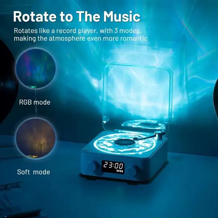 Enceinte Bluetooth Vintage Portable à Bruit Blanc, Lecteur de Musique Multifonctionnel avec Modes Sonores Apaisants et Lumière RGB pour Maison Occasions Spéciales