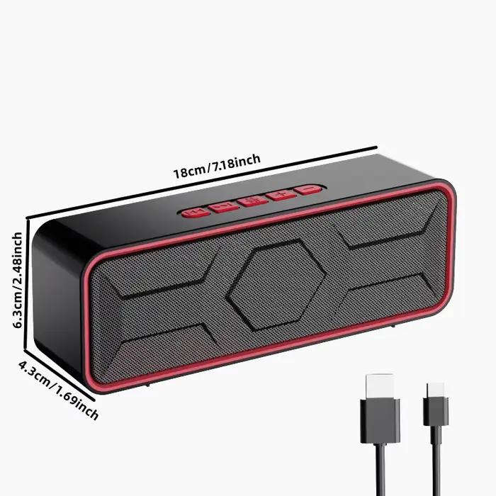 Enceinte Bluetooth Portable Sans Fil,10W Double Haut-Parleur Stéréo Basse Puissante,TWS FM TF USB AUX Mains Libres,BT 5.0 10H