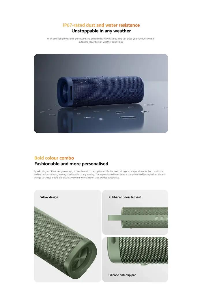 Haut-parleur Xiaomi Sound Outdoor Bluetooth 5.4 TWS Stéréo Immersif Autonomie 12 Heures Occasions Extérieures Plage de Vacances Événements Festivals