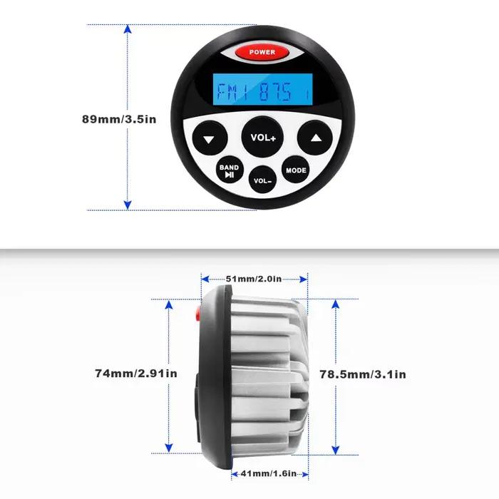 Système Audio Stéréo Bluetooth Étanche pour Marine Bateau Moto UTV RL Occasions Spéciales