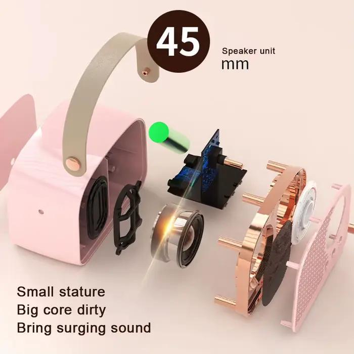 Mini haut-parleur Portable Bluetooth rétro avec Radio, stéréo sans fil extérieure, lecteur MP3 pour iPhone Android, prise en charge de la carte TF USB