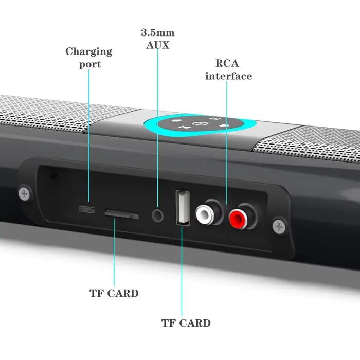 Système de barre de son Bluetooth sans fil haut-parleur stéréo surround son puissant pour cinéma maison projecteur TV occassions spéciales à offrir