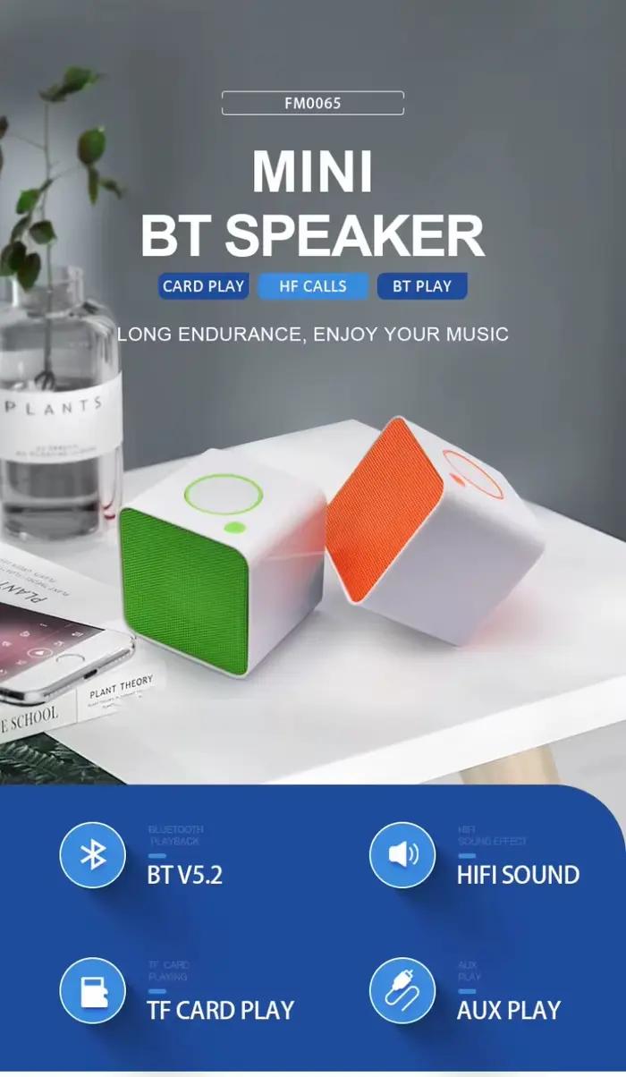 Mini haut-parleur Bluetooth sans fil carré avec fonction Aux