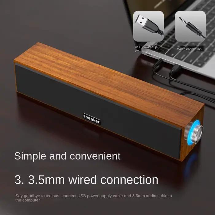 Haut-parleur portable USB filaire Bluetooth en bois pour musique et KTV occasions spéciales