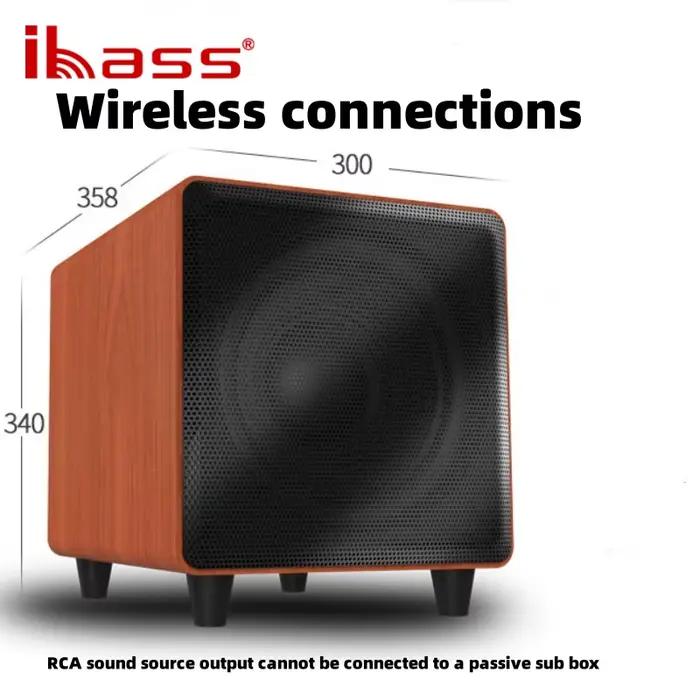 Ibass 10 pouces 300W caisson de basses actif haute puissance sans fil Bluetooth home cinéma ordinateur portable transmission numérique haut-parleur TV