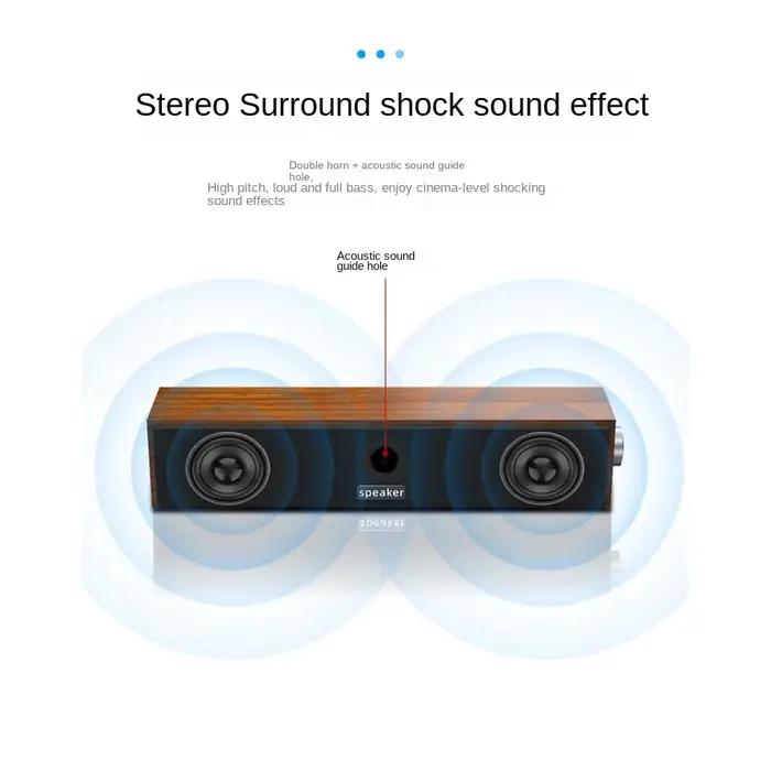 Haut-parleur portable USB filaire Bluetooth en bois pour musique et KTV occasions spéciales
