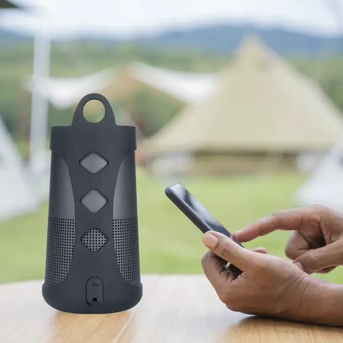Étui de transport en gel de silice pour Bose SoundLink Revolve/Revolve + I II antidérapant et antichoc avec mousqueton et poignée pour protection ultime de l'enceinte portable