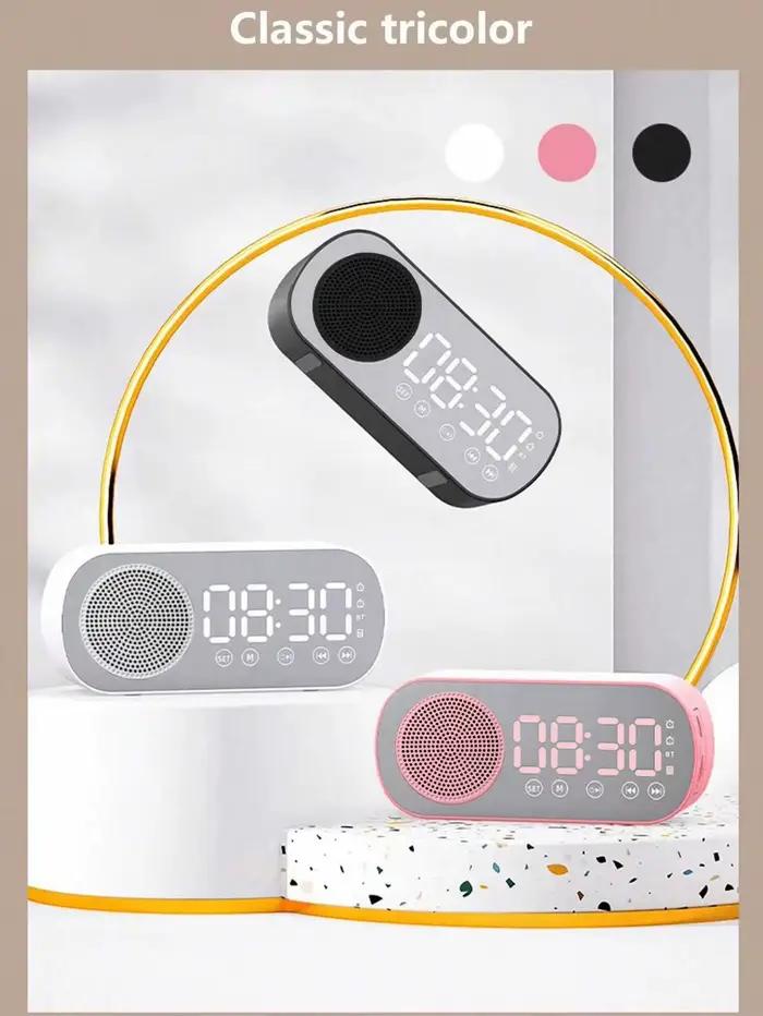 Enceinte Bluetooth, Horloge Réveil à Miroir