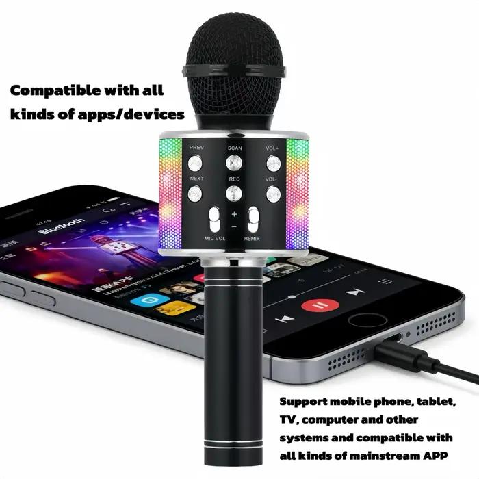 Haut-parleur de microphone karaoké amusant pour adultes et enfants