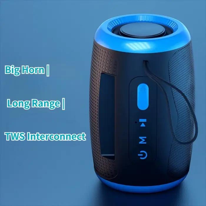 Haut-parleur Portable haut-parleurs Bluetooth sans fil avec 5.3 stéréo FM/SD/disque USB/Modes Aux étanche pour son Hifi extérieur TSN-1