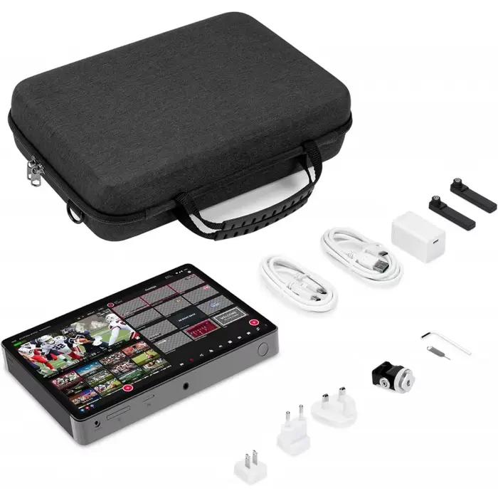 Sac de voyage portable à coque rigide en EVA compatible Geekria YoloLiv YoloBox Extreme (gris foncé)