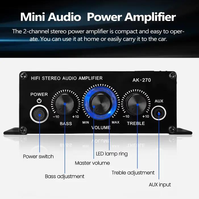 Mini amplificateur de puissance stéréo Audio à 2 canaux