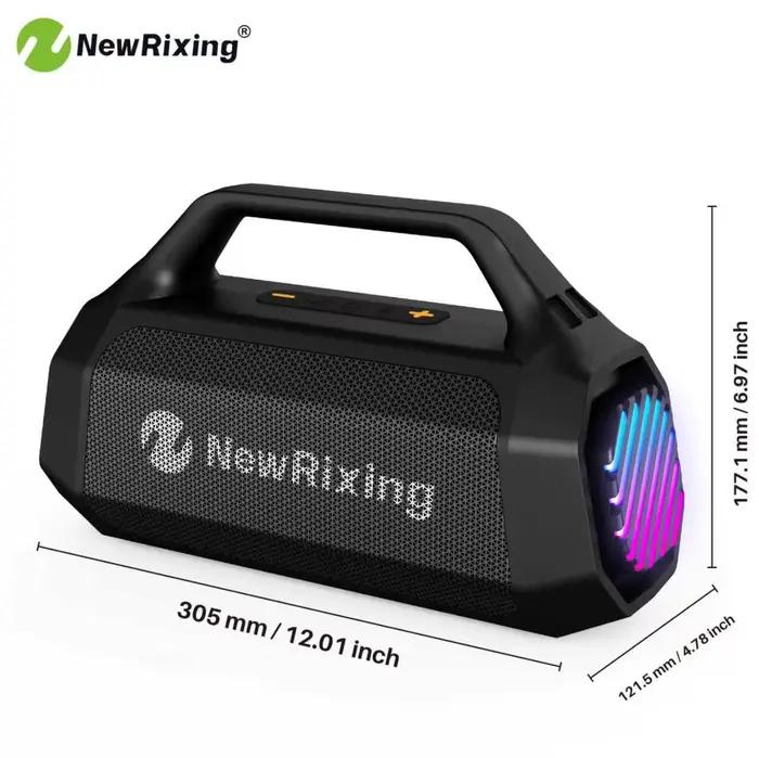 Haut-parleur sans fil 50W avec caisson de basses, connexion USB, TF, AUX, microphone intégré, technologie TWS, appel mains libres, interface microphone, lumière RVB pour soirée, fête familiale, utilisation quotidienne