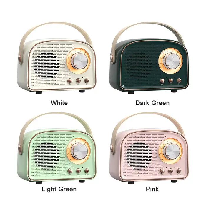 Mini haut-parleur Portable Bluetooth rétro avec Radio, stéréo sans fil extérieure, lecteur MP3 pour iPhone Android, prise en charge de la carte TF USB