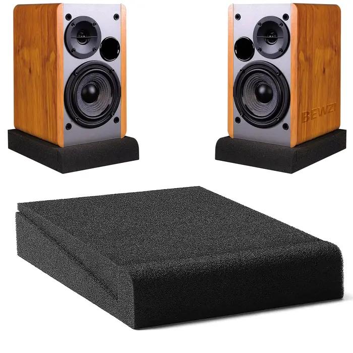 Coussinets éponge d'isolation acoustique de Base de haut-parleur de moniteur de Studio pour 1 paire