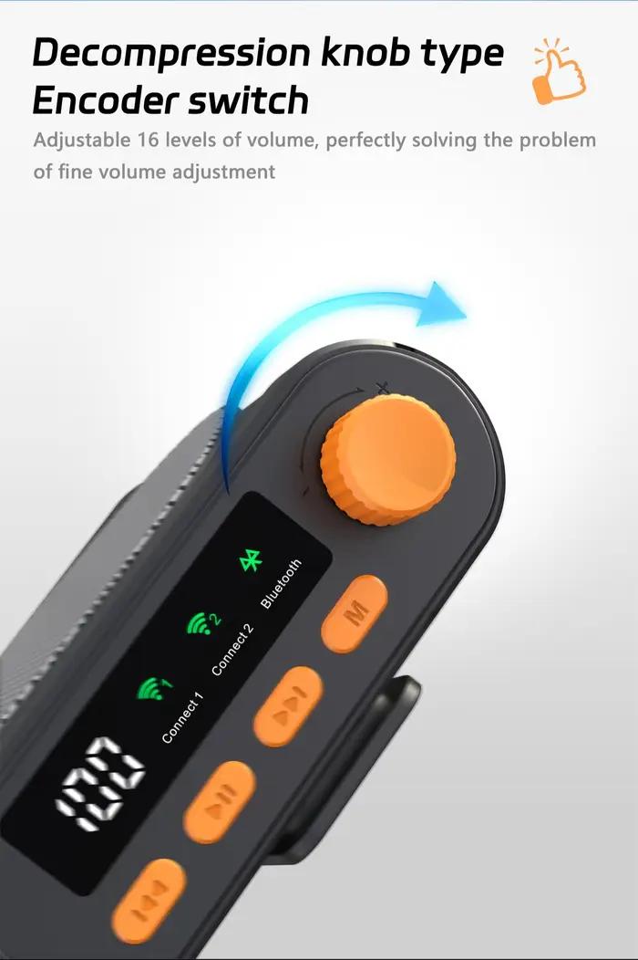 Mégaphone Bluetooth sans fil avec microphone à clipser