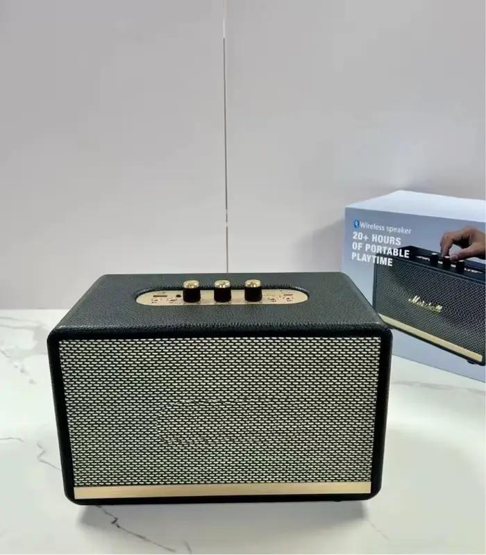 Enceinte Bluetooth portable rétro sans fil haute puissance avec basses profondes pour extérieur et bureau