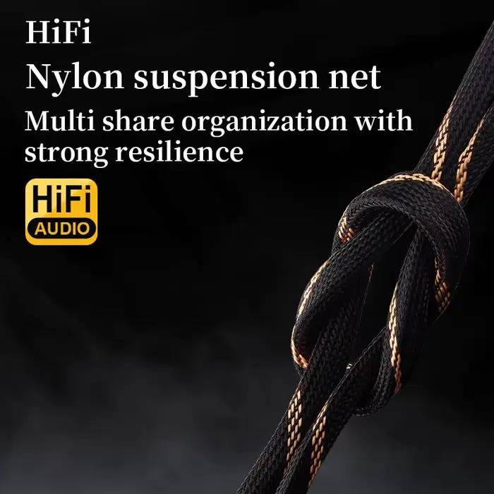 Câble audio YYAUDIO haute qualité 6N noyau ODavid tresse métallique prise en Y dorée 24K pour haut-parleurs amplificateurs occasions spéciales