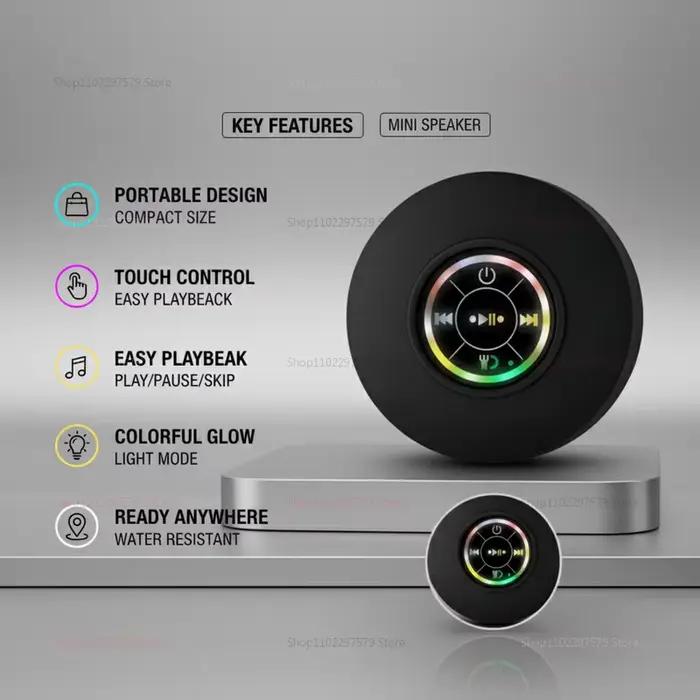 Mini haut-parleur Bluetooth sans fil étanche pour douche