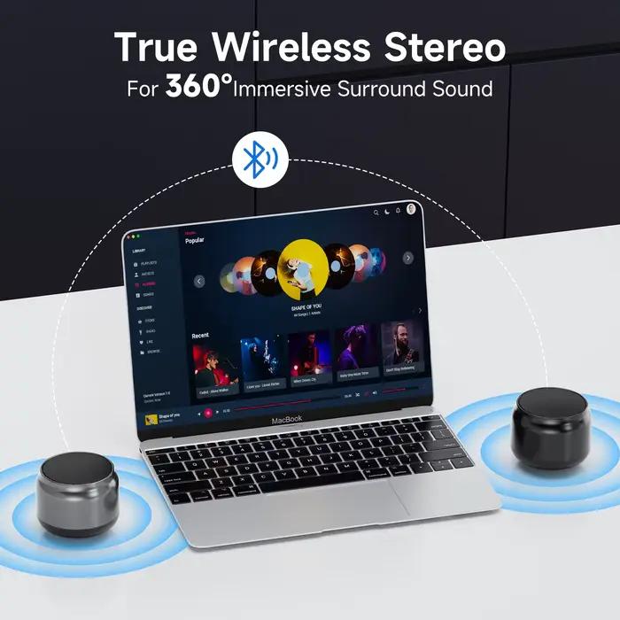 Enceinte Bluetooth portable sans fil V5.3 avec son stéréo puissant et lumières RGB pour soirées, randonnées et espaces de vie