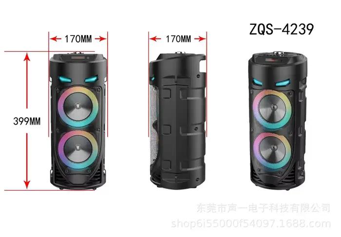 Grand haut-parleur Bluetooth Portable de danse carrée lumière LED colorée caisson de basses sans fil Boombox HiFi pour fêtes de jardin rassemblements de danse carrée soirées KTV