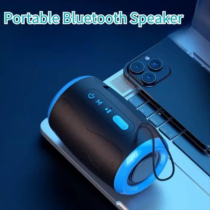 Haut-parleur Portable haut-parleurs Bluetooth sans fil avec 5.3 stéréo FM/SD/disque USB/Modes Aux étanche pour son Hifi extérieur TSN-1