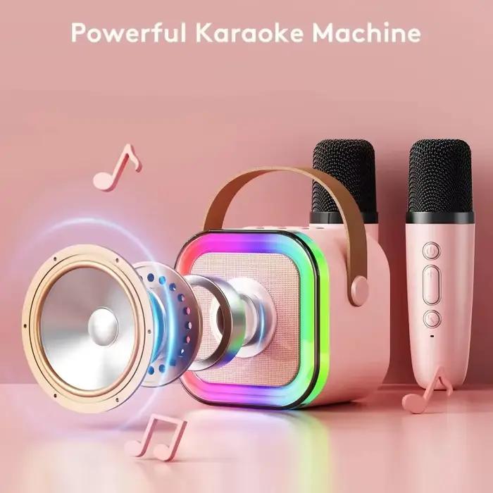 Machine de Karaoké K12 avec Micros Sans Fil et Système de Haut-Parleurs Bluetooth 5.3 pour Soirées Familiales et Amicales Occasions Spéciales