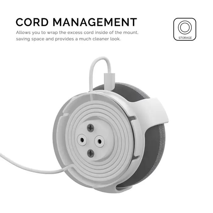 Support mural pour Google Home Mini en ABS robuste, design moderne pour rangement et protection, idéal pour les intérieurs contemporains et les cadeaux de technologie