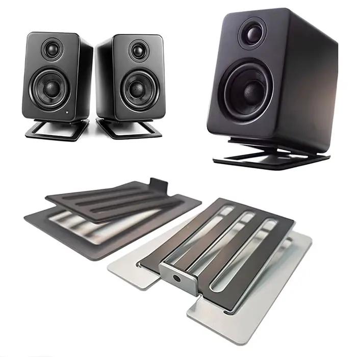 1 paire de supports d'enceintes de bureau pour améliorer les effets sonores spatiaux et l'absorption des chocs