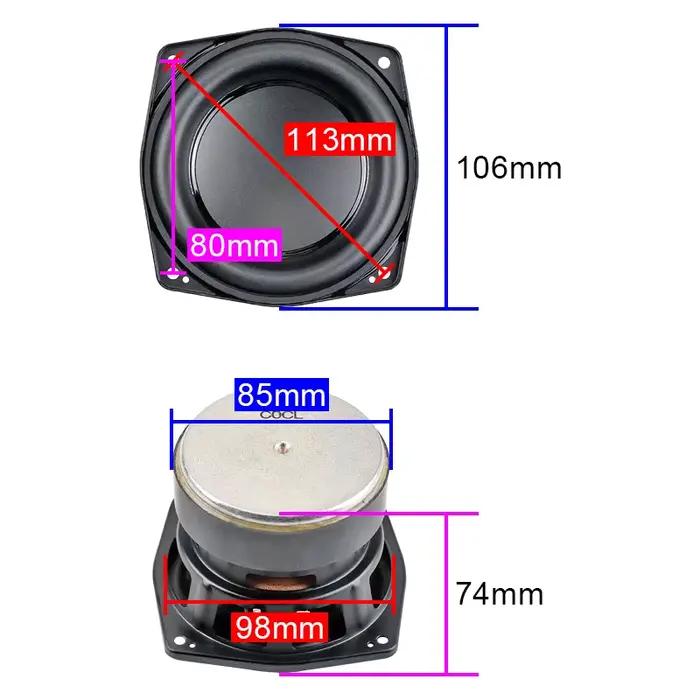Haut-parleur de graves GHXAMP 4 pouces pour système audio haute qualité, son clair et précis, compatible avec divers systèmes audio, idéal pour concerts, films et cadeaux d'occasion spéciale