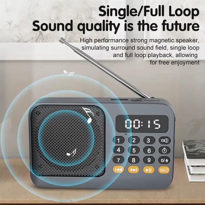 Haut-parleur sans fil Radio récepteur FM Bluetooth 5.0