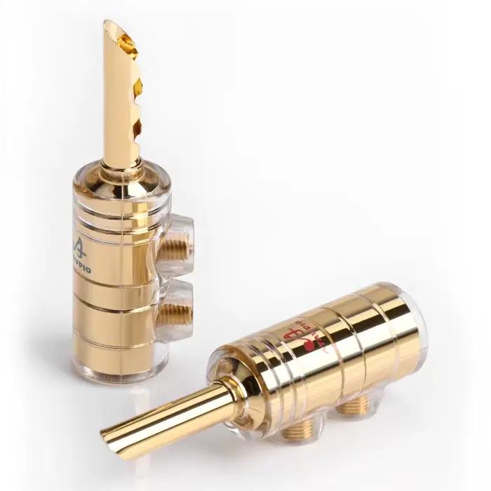 Prise banane HIFI en cuivre pur plaqué or 24K