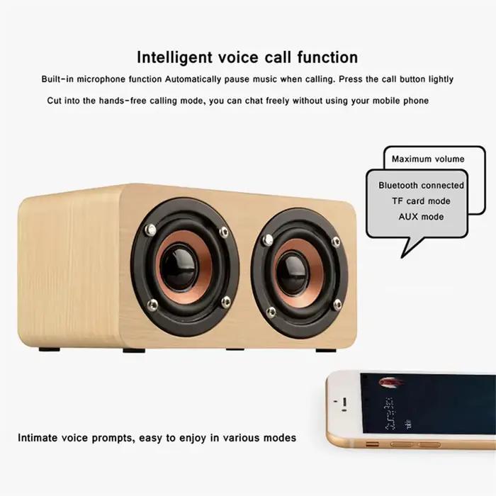 Haut-parleur Bluetooth en bois MXPOKWV stéréo avec sous-woofers pour musique à domicile et voyage occasions spéciales