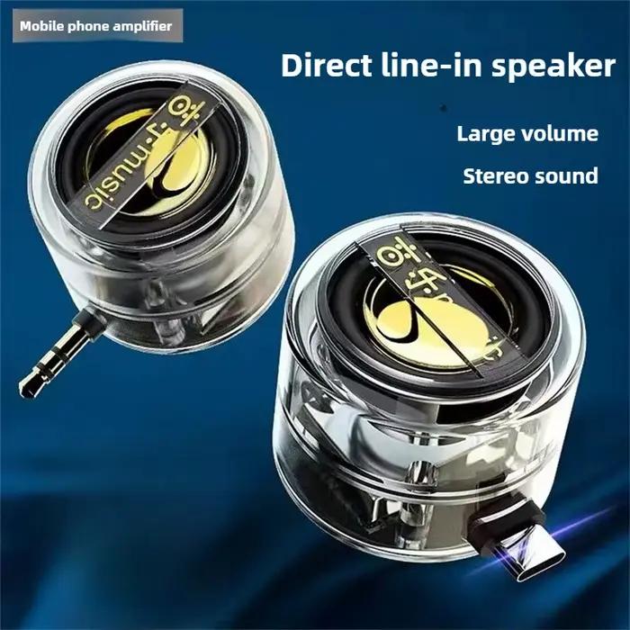 Nouveau 2025 Aux Mini haut-parleur type-c ligne-in amplificateur de son de téléphone Portable grand Volume